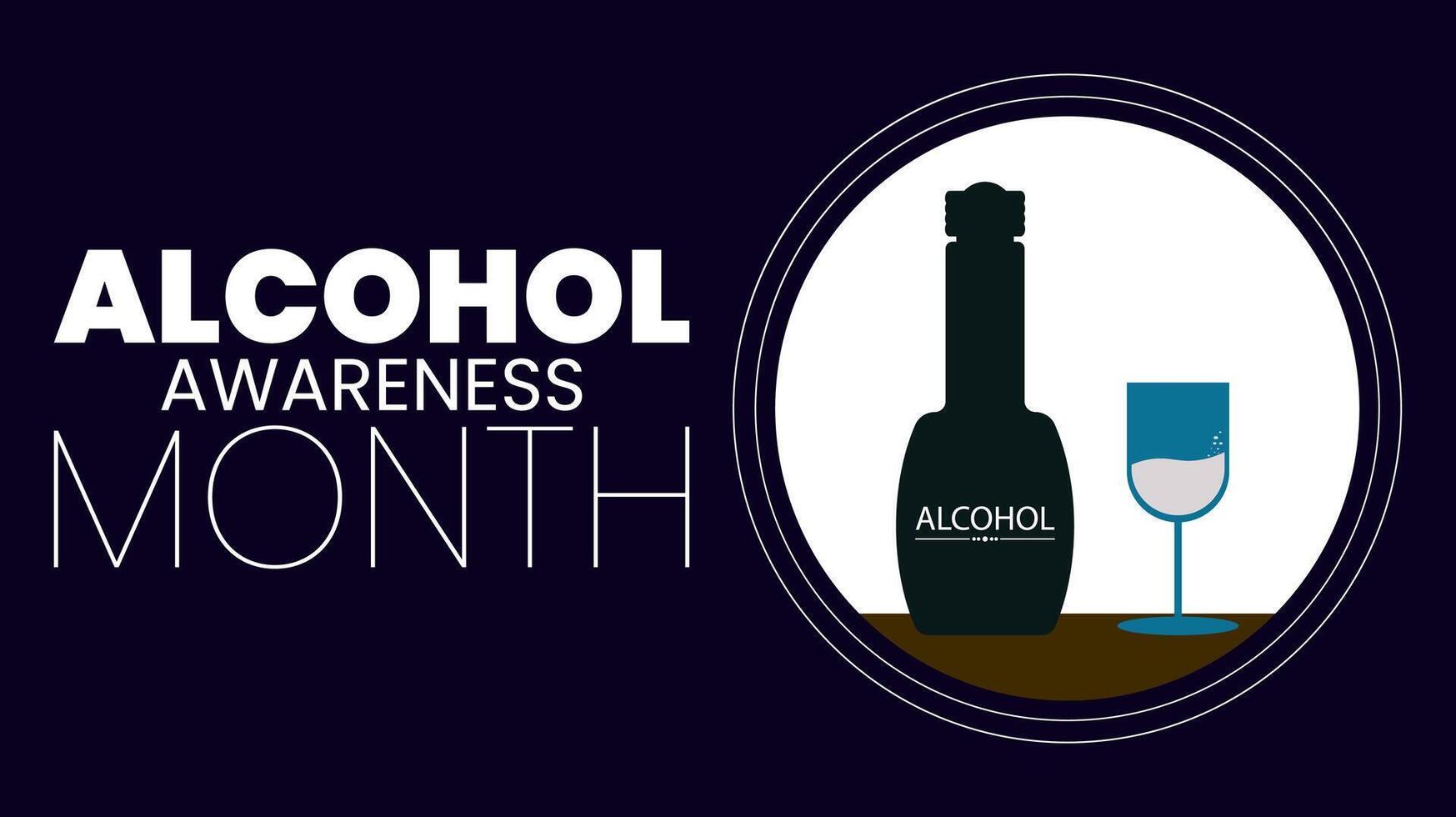 Alcohol Awareness Month, Educate, Prevent, and Support Recovery vector