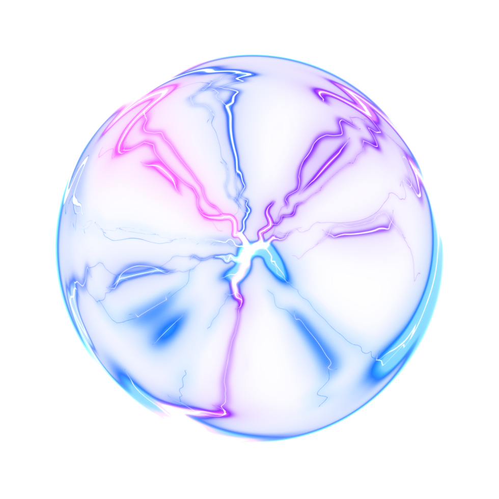 Circle shock wave plasma ball energy electric glowing light neon effects on isolated background. png