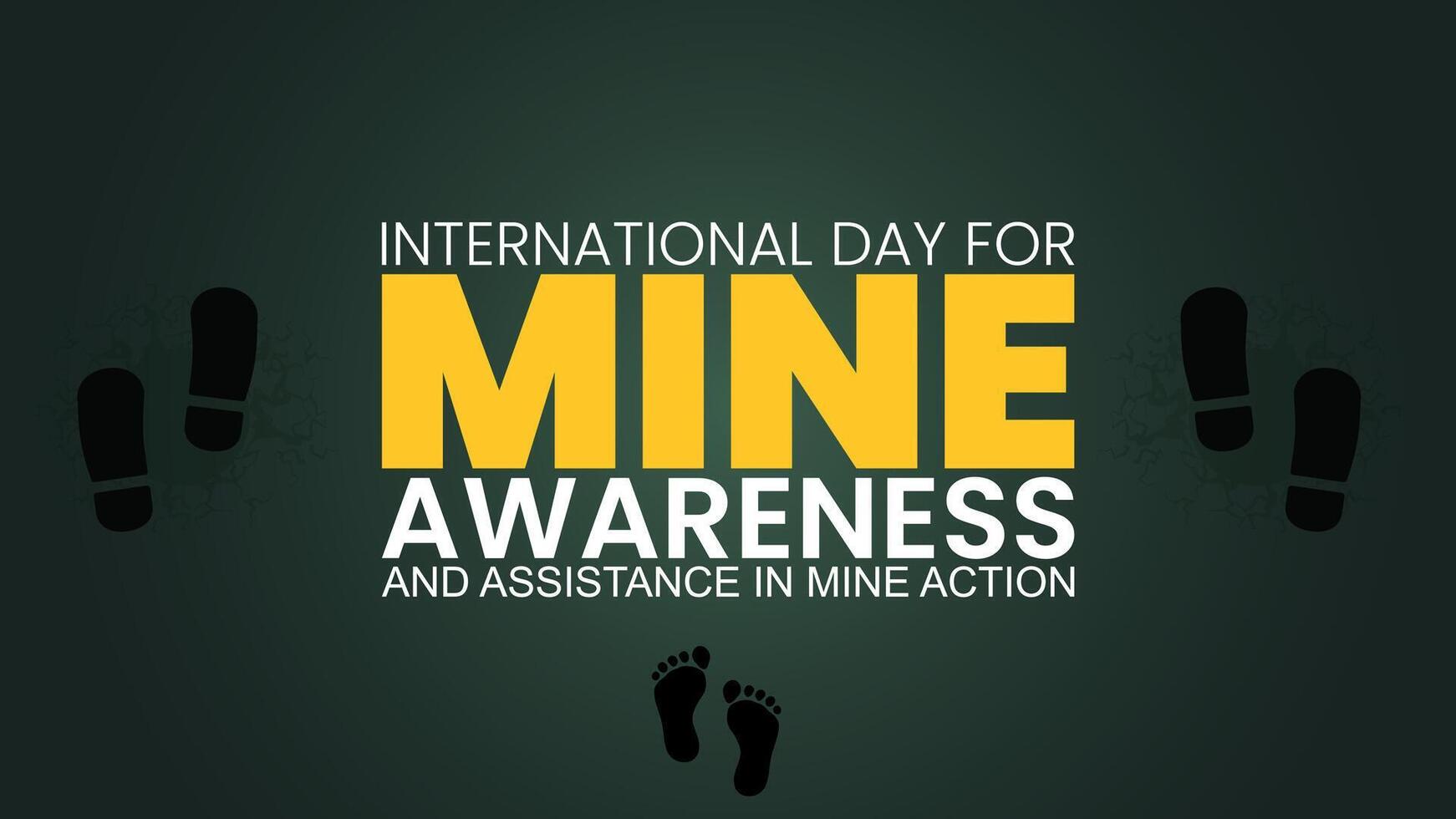 International Day for Mine Awareness, Safety, Support, Action vector