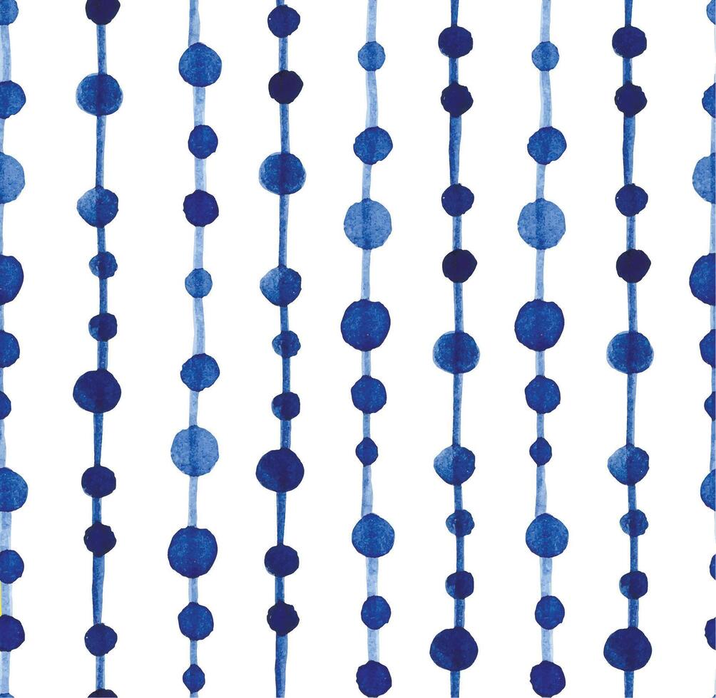 seamless watercolor pattern blue stripes with dots vector