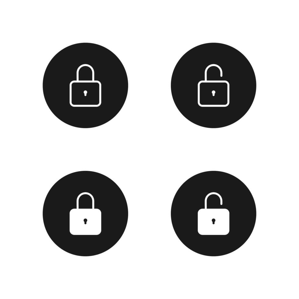 Lock icon set. Padlock open and close icon. Lock and unlock icon. vector