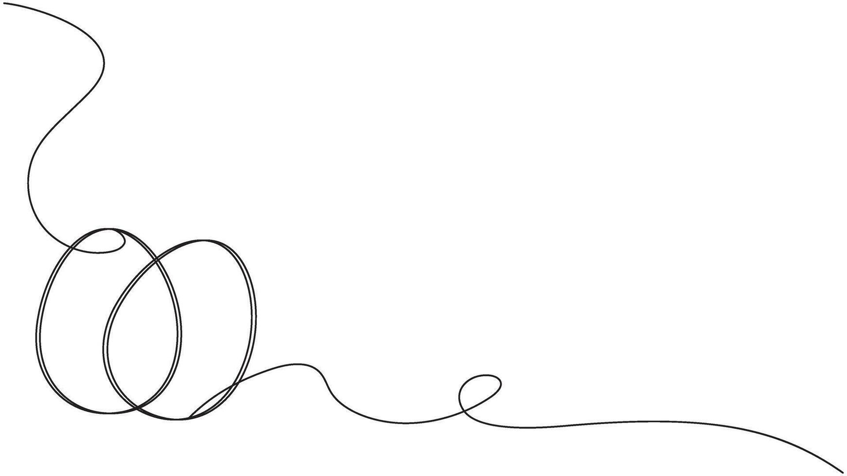 Minimalist continuous line art featuring intertwined elliptical shapes and swirls vector