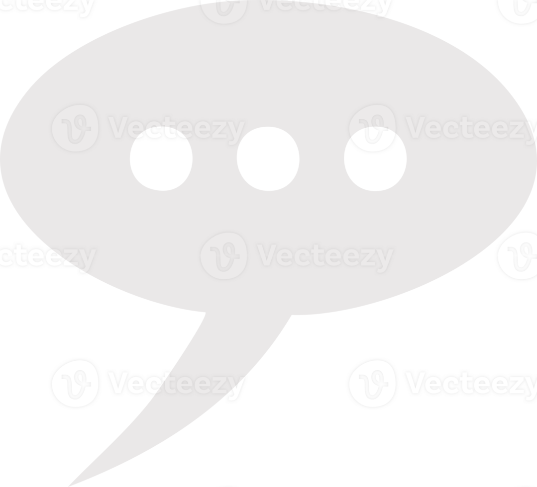A minimalistic speech bubble icon with three dots inside, symbolizing typing or an ongoing conversation. png
