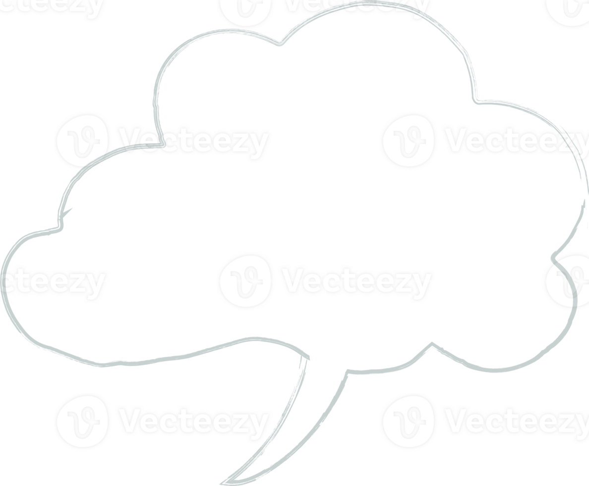 A soft, fluffy cloud-shaped speech bubble with a gray outline, resembling png