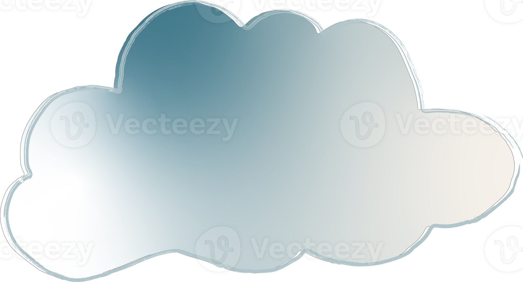 A stylized cloud-shaped mirror with a soft metallic sheen, reflecting light in a subtle gradient of blue and silver tones. png