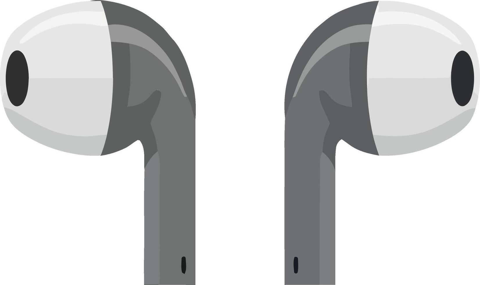 Wireless earbuds in a sleek, modern design, featuring a minimal style, ideal for tech enthusiasts, illustration vector