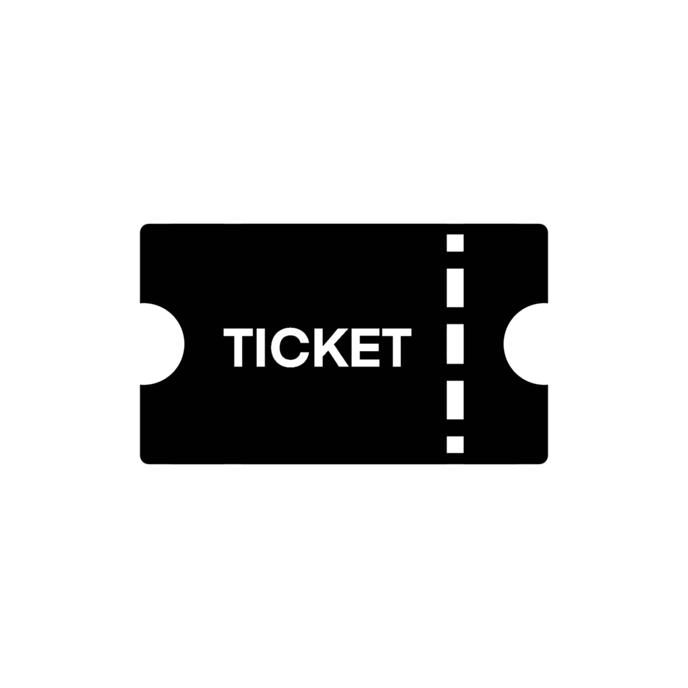 Ticket silhouette icon with simple and modern design png