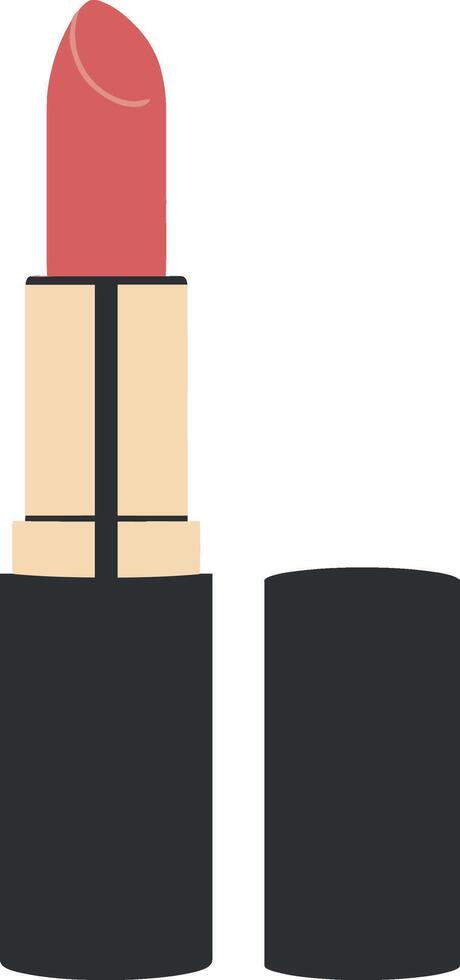 Lipstick tube in a flat design style showcasing a stylish makeup accessory art vector