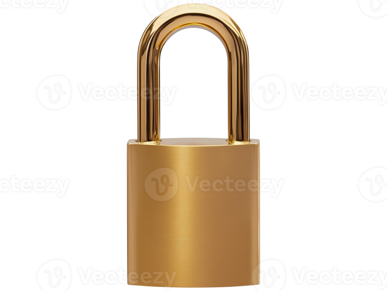 Golden padlock on transparent background png