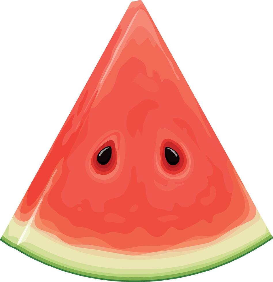 Watermelon slice in vibrant colors with flat design style showcasing juicy texture and seeds in art vector