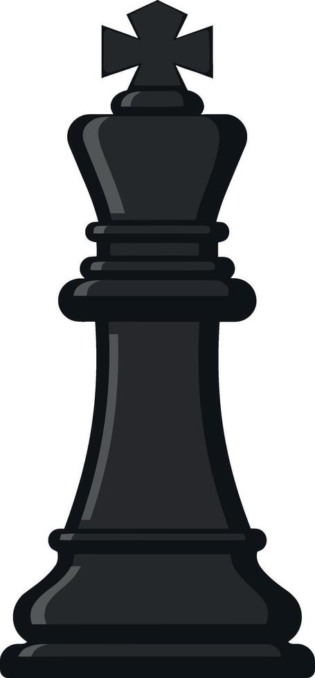 Black king chess piece in a minimalistic design style showcasing elegance and strategy in art vector
