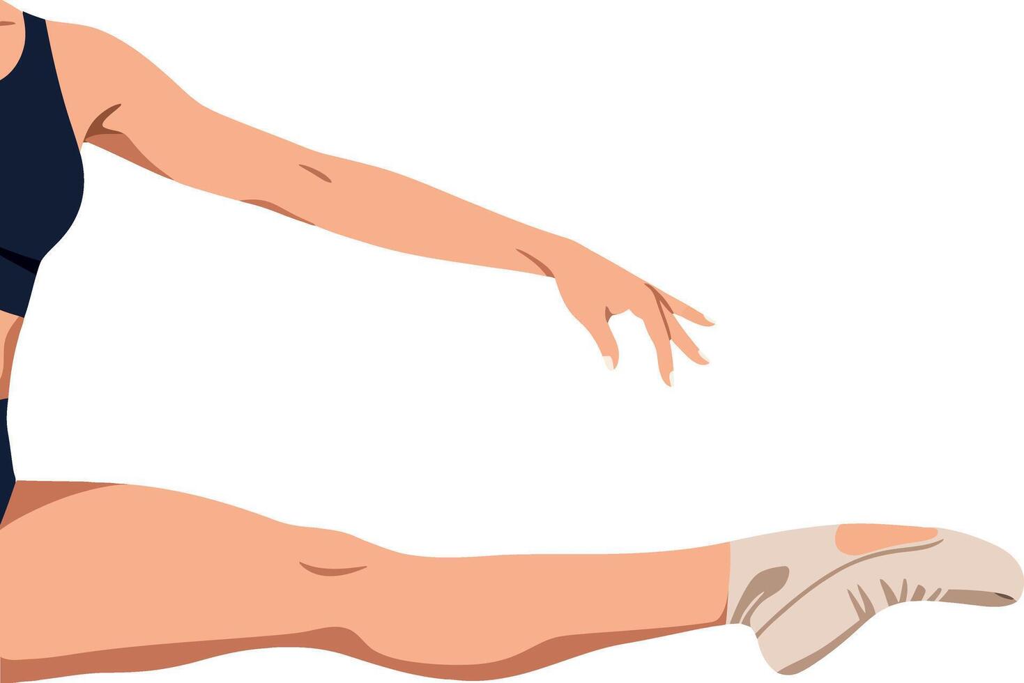 Dynamic ballet dancer executing an elegant leg extension in minimal flat art vector