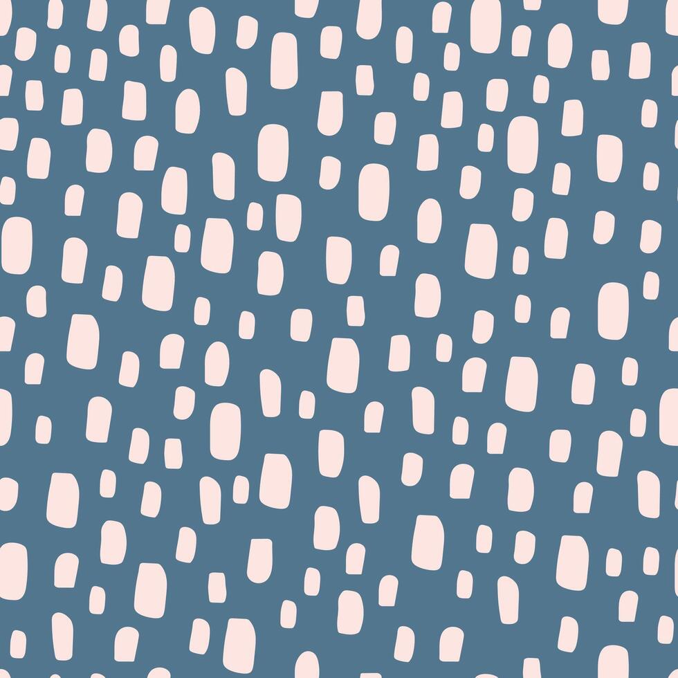 seamless abstract doodle pattern of dots on blue background vector