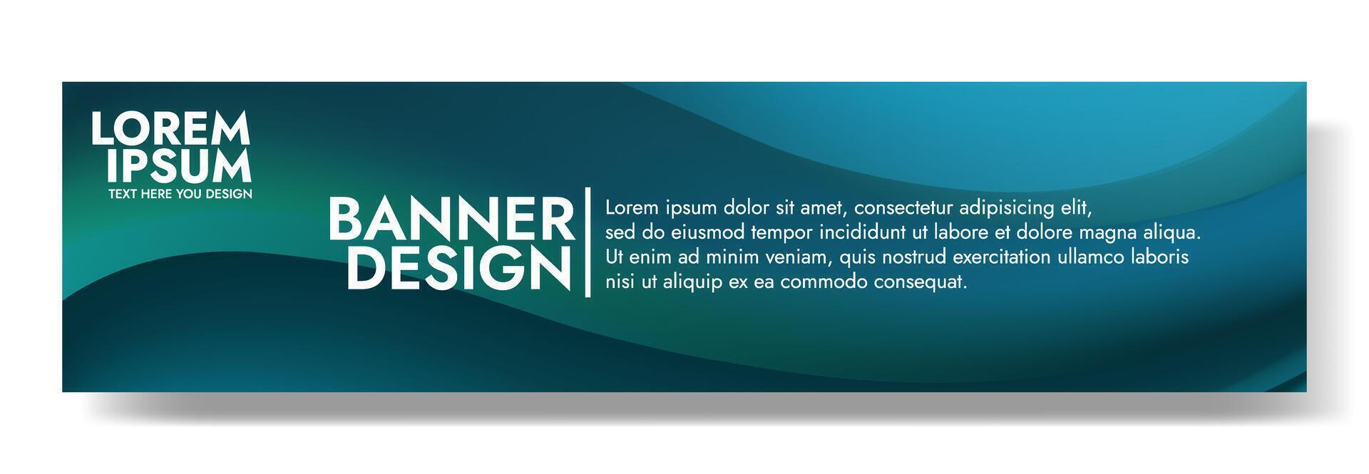Modern banner design with a teal blue background. vector