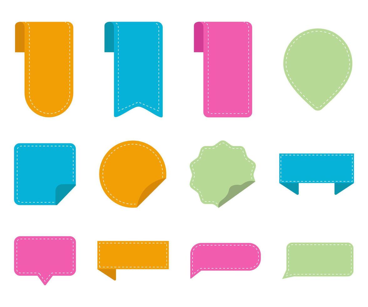 Set of labels tags and sticker price discount template illustration isolated on white vector