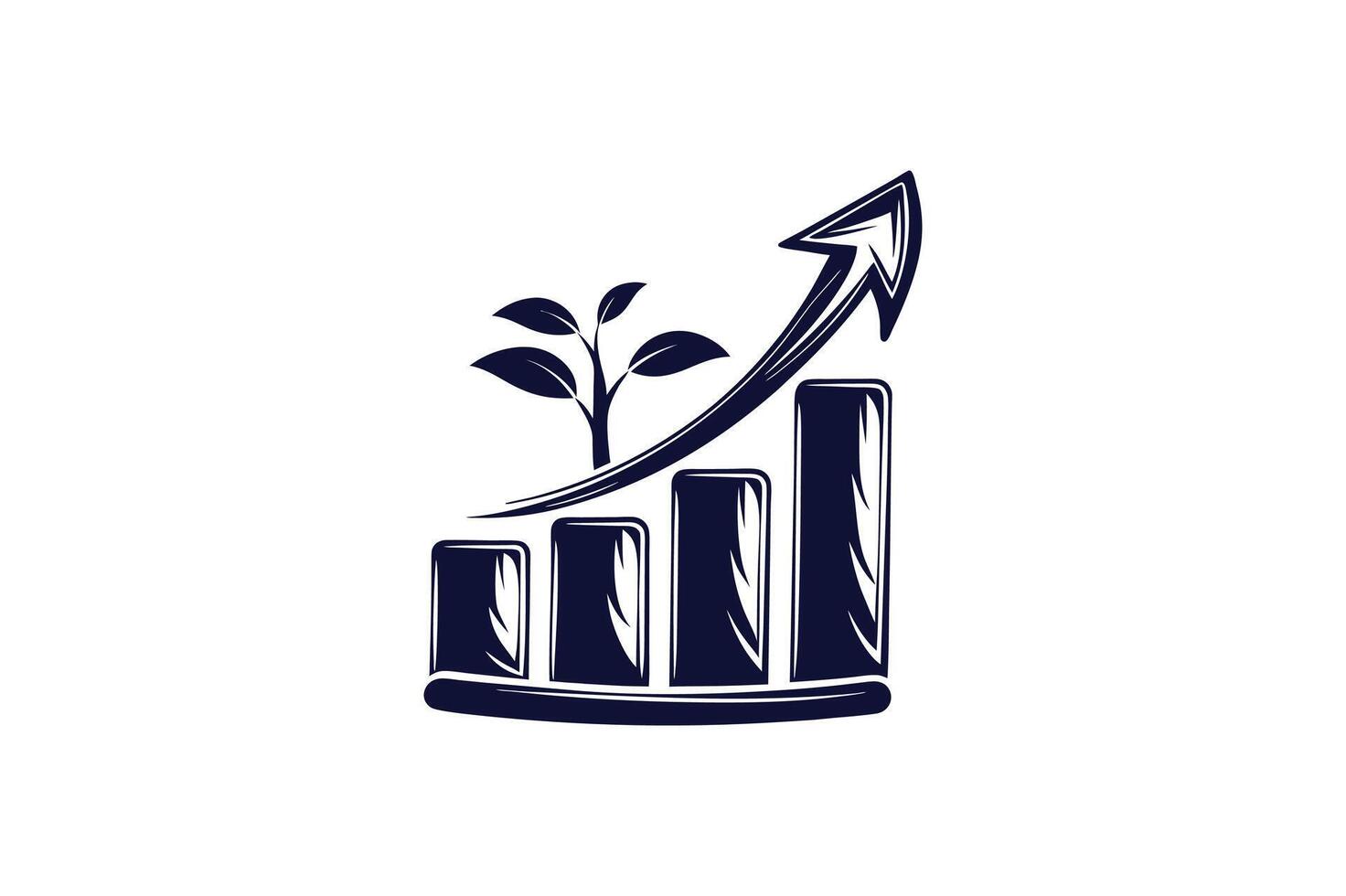 Business growth logo icon clip art illustration vector