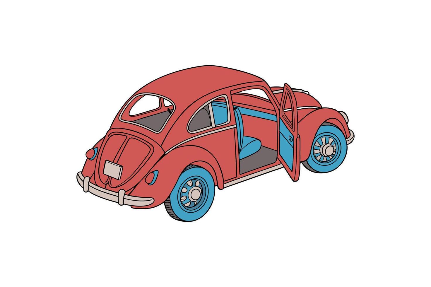 kids toy car illustration on a white background vector