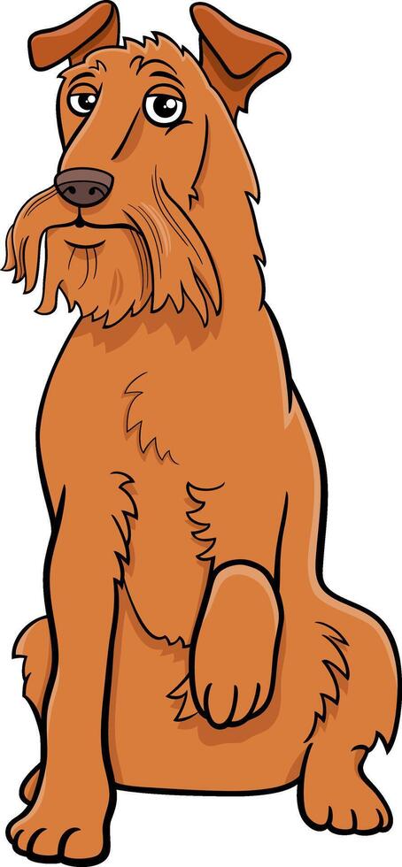 cartoon Irish Terrier purebred dog character giving a paw vector