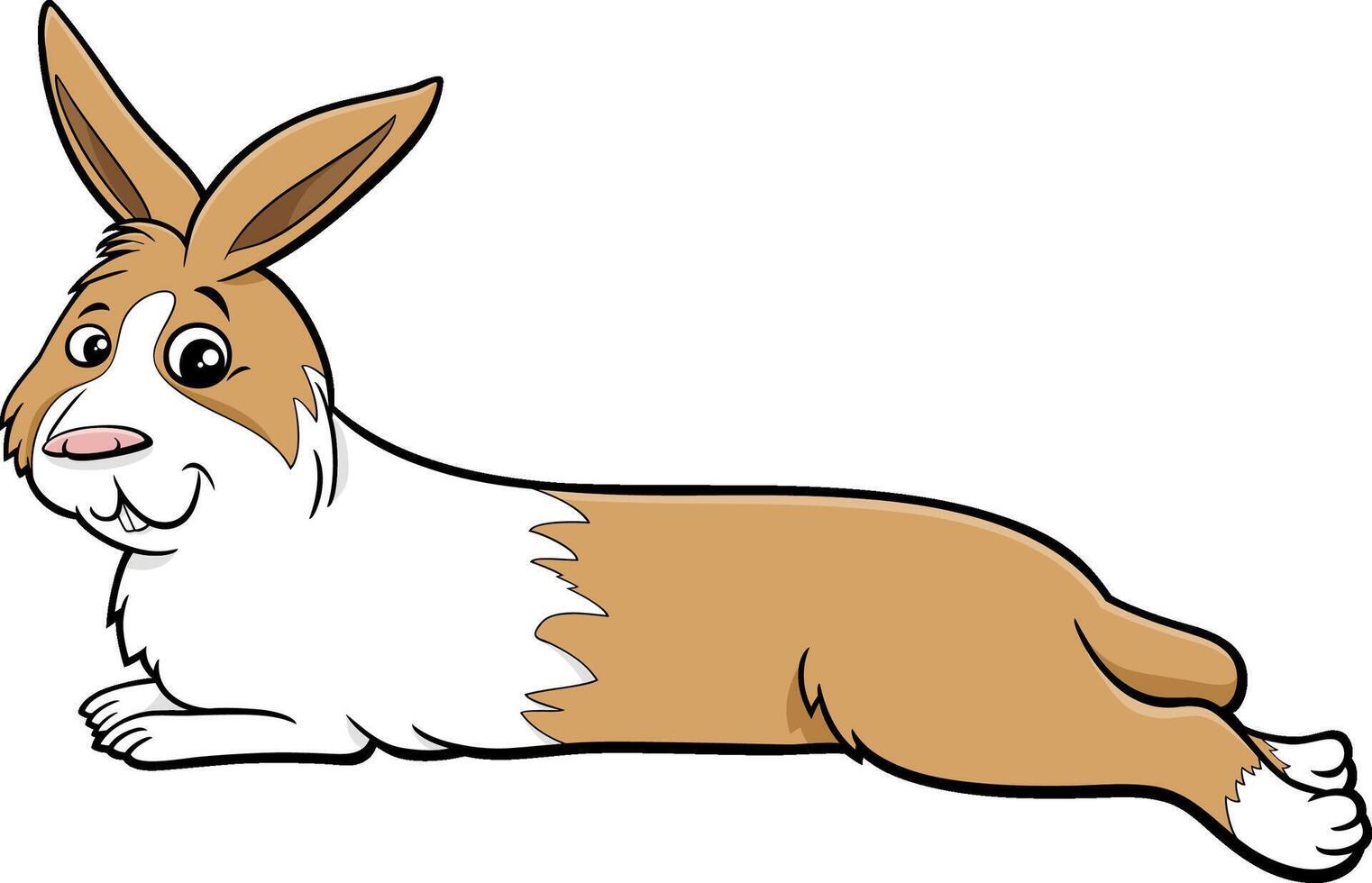 cartoon lying rabbit comic animal character vector