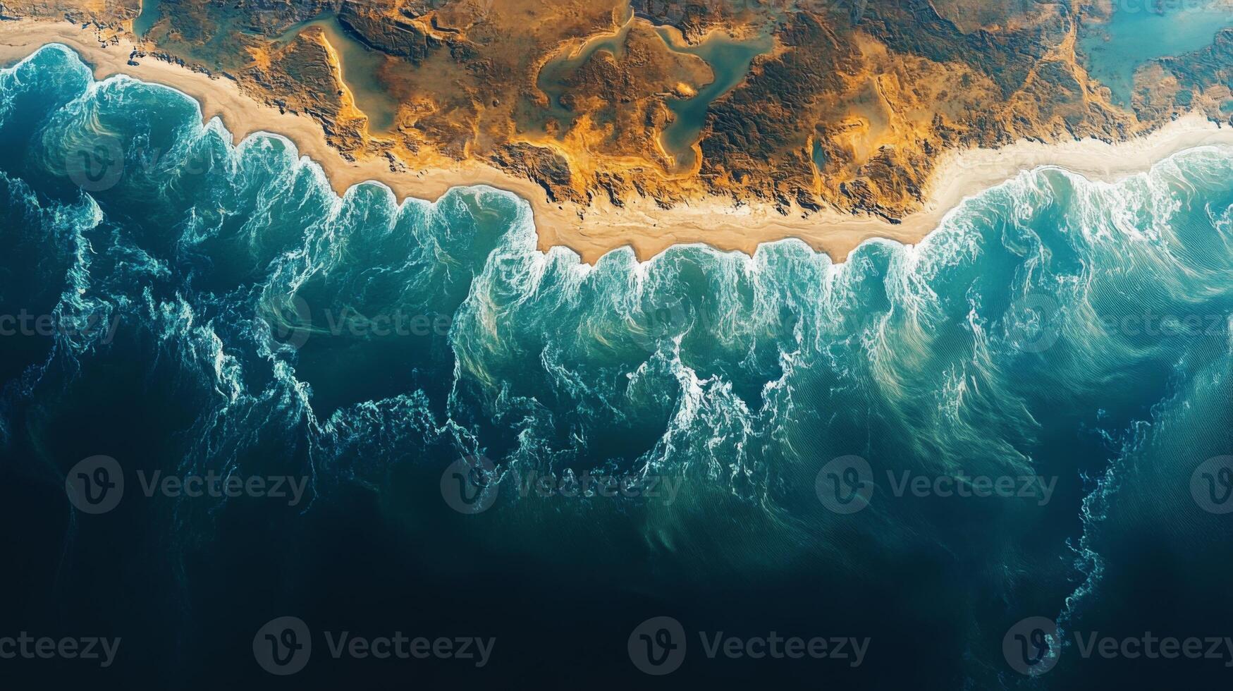 Satellite technology monitors ocean waves and shoreline patterns, providing critical data for geospatial analysis and environmental monitoring. photo