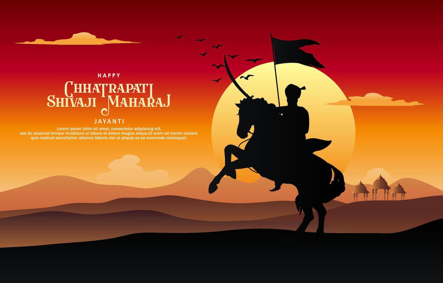 Chhatrapati Shivaji Maharaj Jayanti background, with mountain background vector