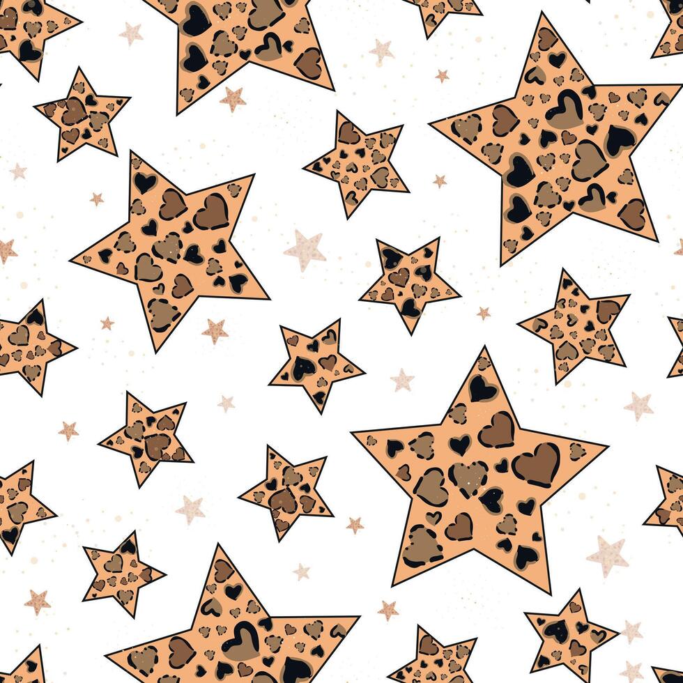 Leopard stars pattern vector
