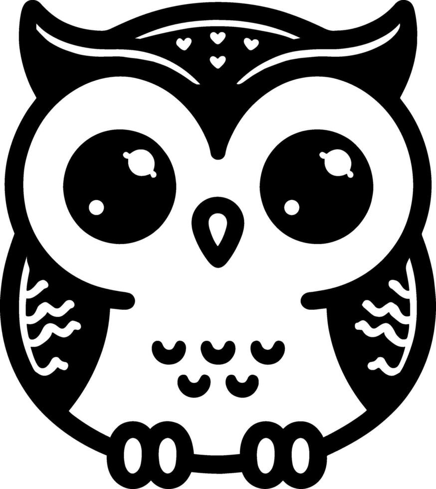 Cute Owl Silhouette with Big Eyes for Kids and Nature Lovers vector