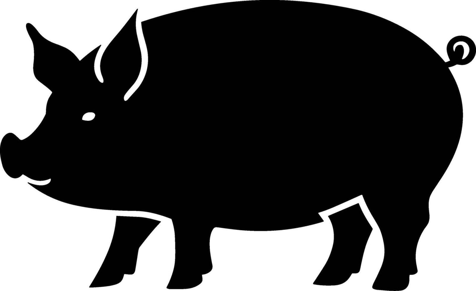 Show Pig Silhouette Clipart vector