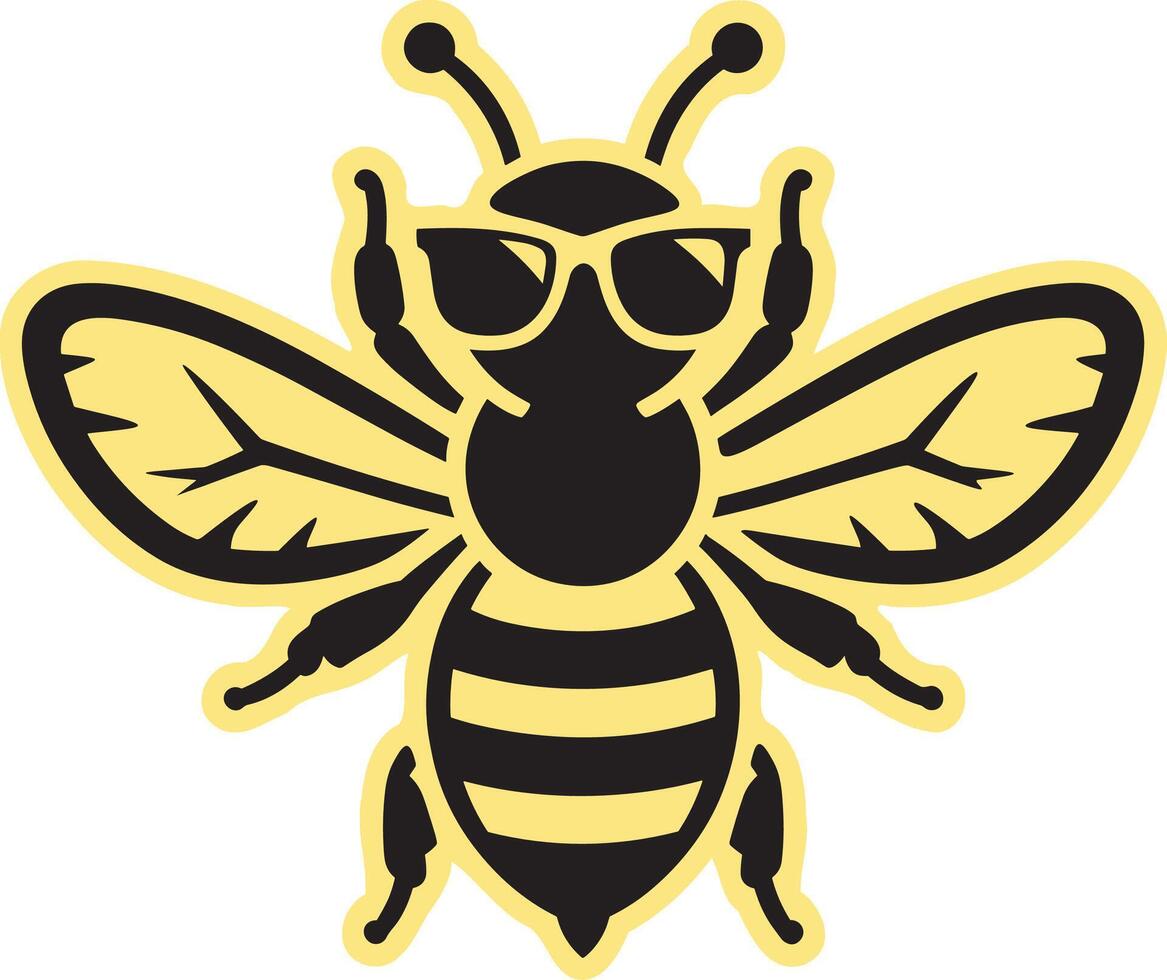 Cool Bee with Sunglasses Illustration vector