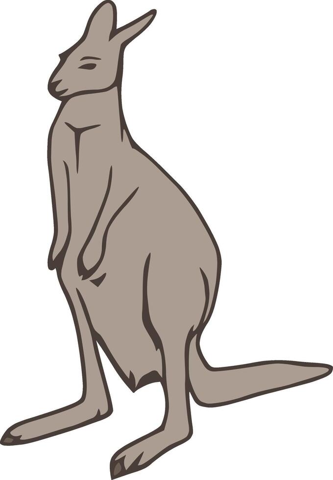 Kangaroo Hand-Drawn Clipart vector