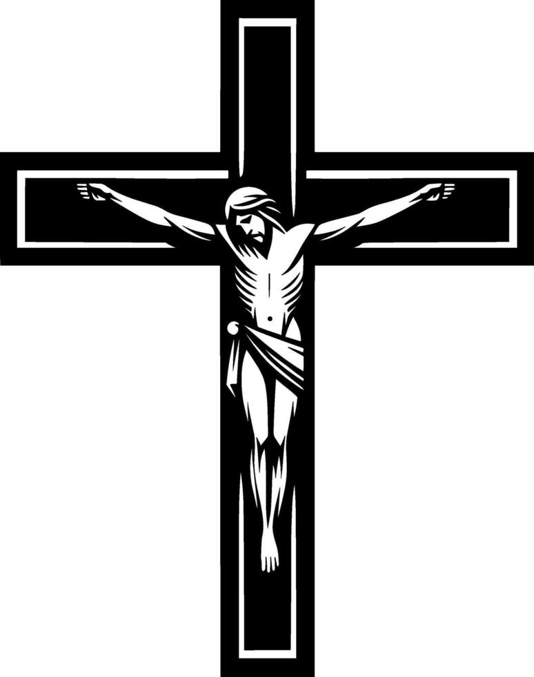 Jesus on the Cross Crucifix Silhouette vector