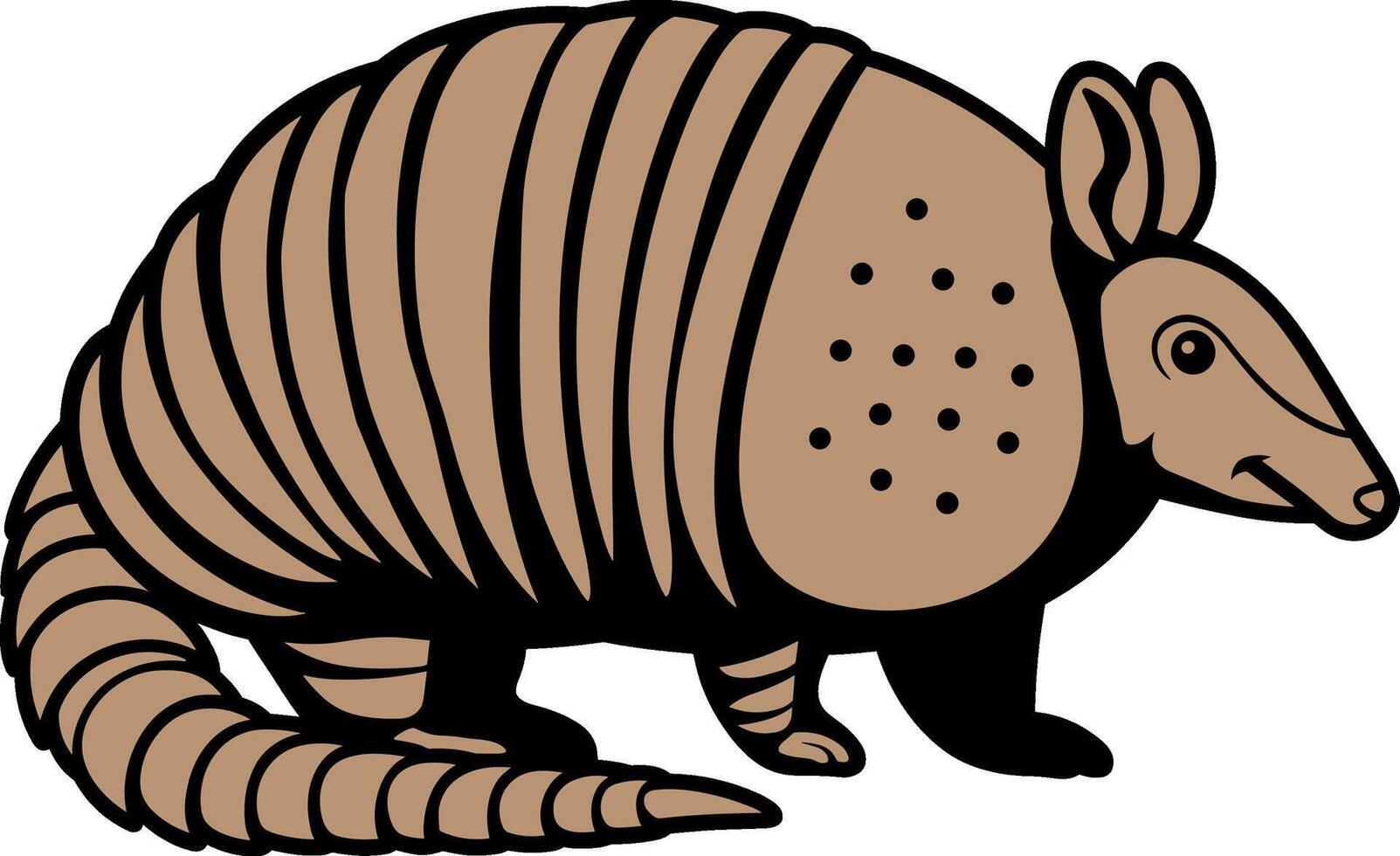 Armadillo Animal Illustration with Detailed Shell vector