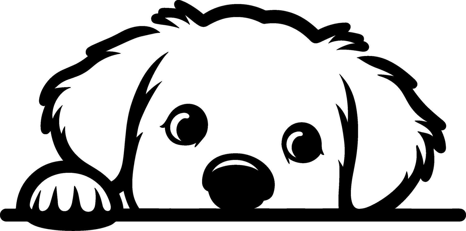 Peeking Golden Retriever Puppy Silhouette vector