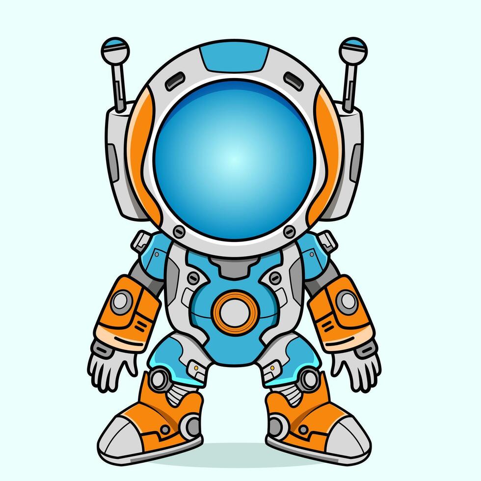 humanoid animation concept Futuristic Cartoon robotic character detailed robot for tech-themed designs vector