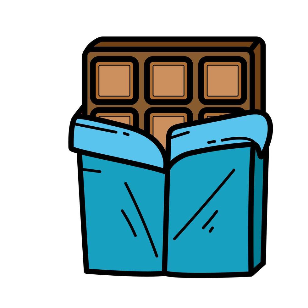 Chocolate bar in a box illustration vector