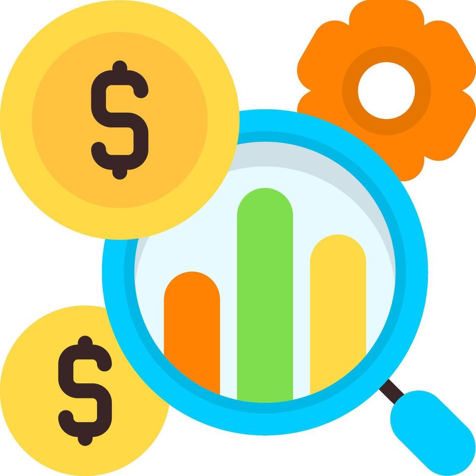 ROI Analysis Flat Element Style vector