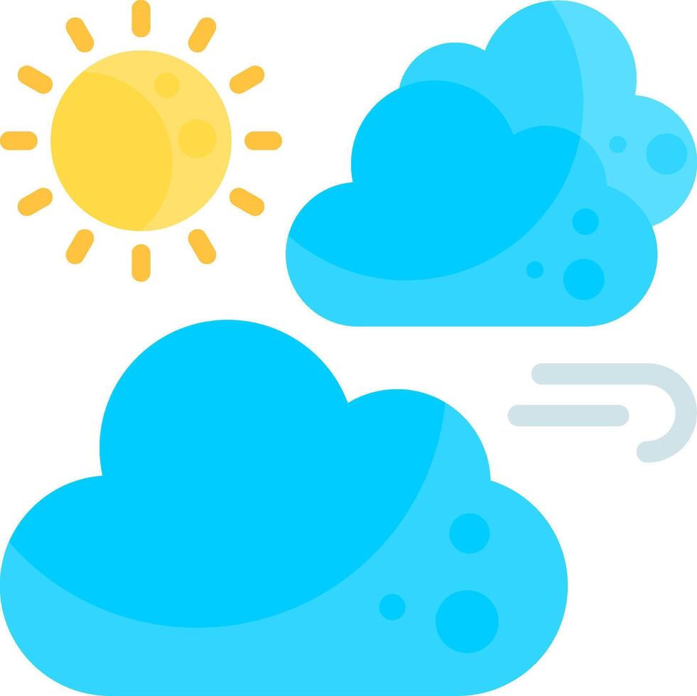 Cloudy Day Flat Element Style vector