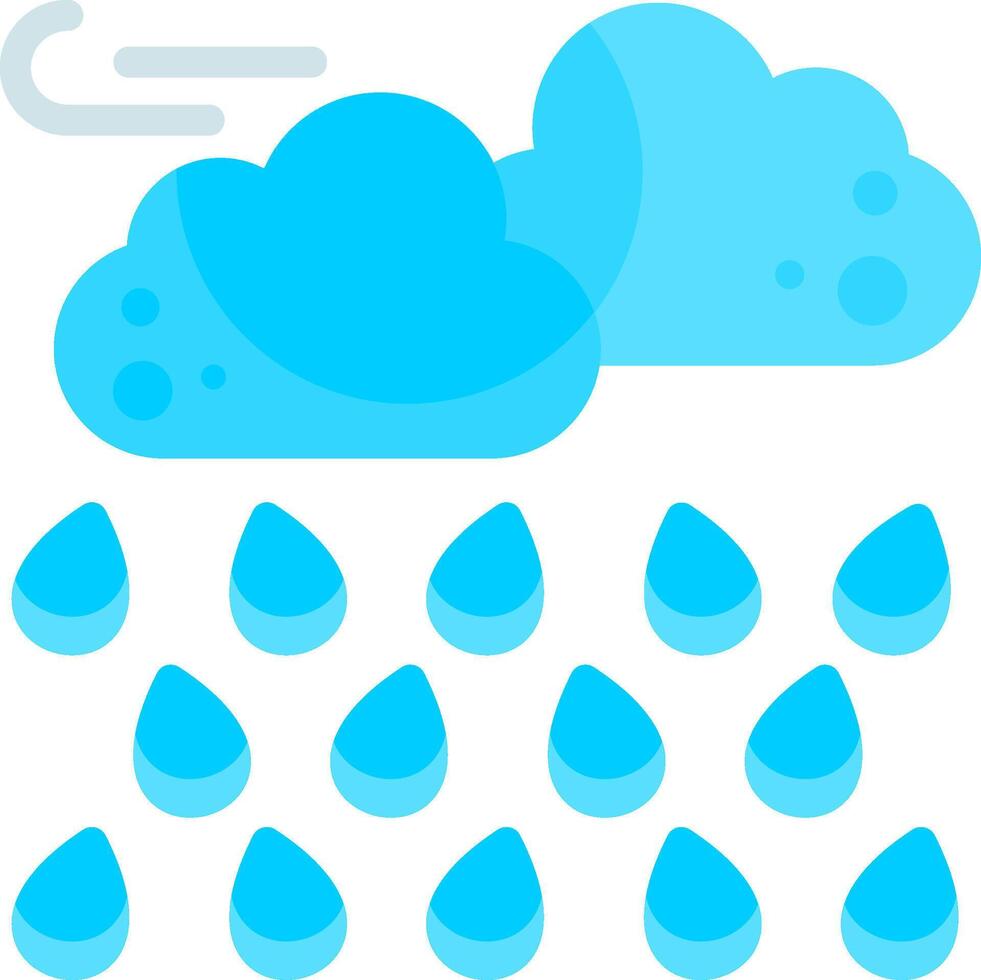 Rain Showers Flat Element Style vector