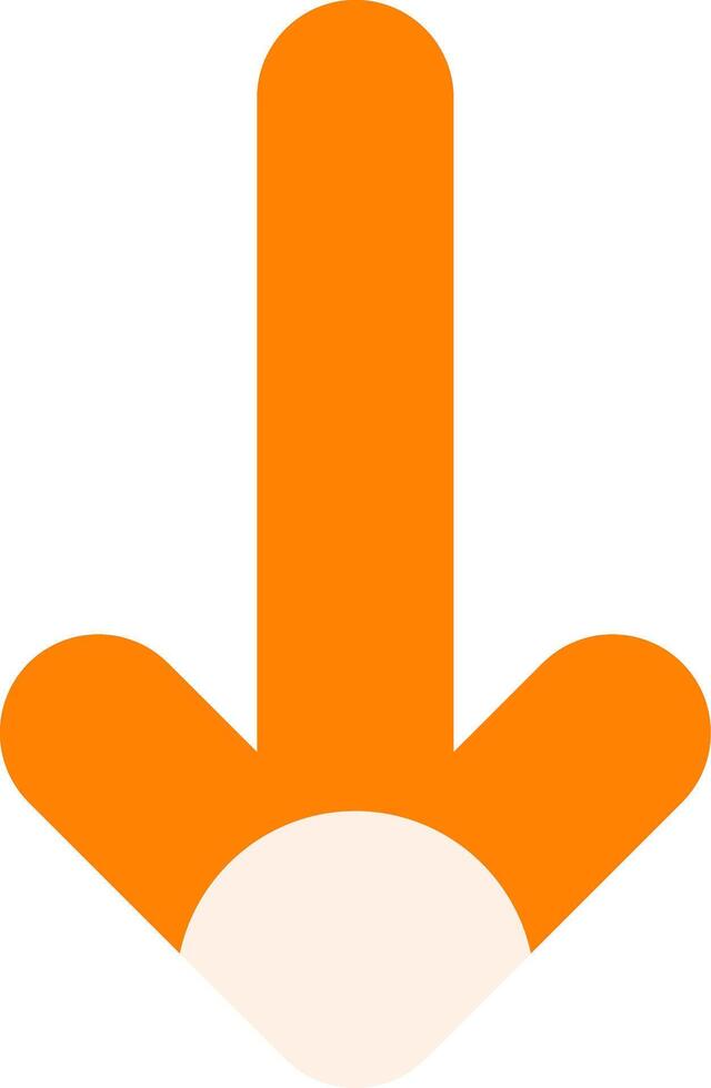 Arrow Long Down Flat Element Style vector