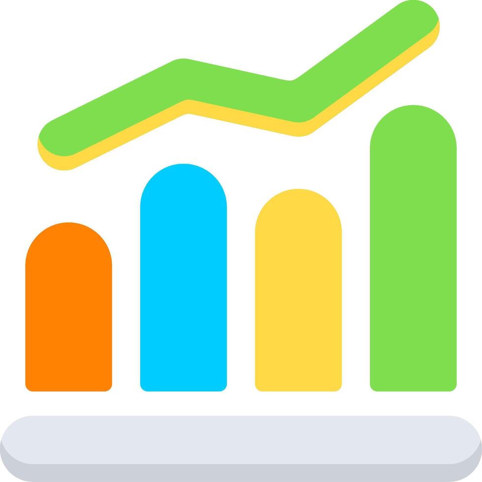 Bar Graph Flat Element Style vector