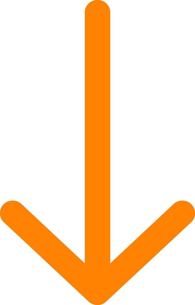 Arrow Thin Down Flat Element Style vector