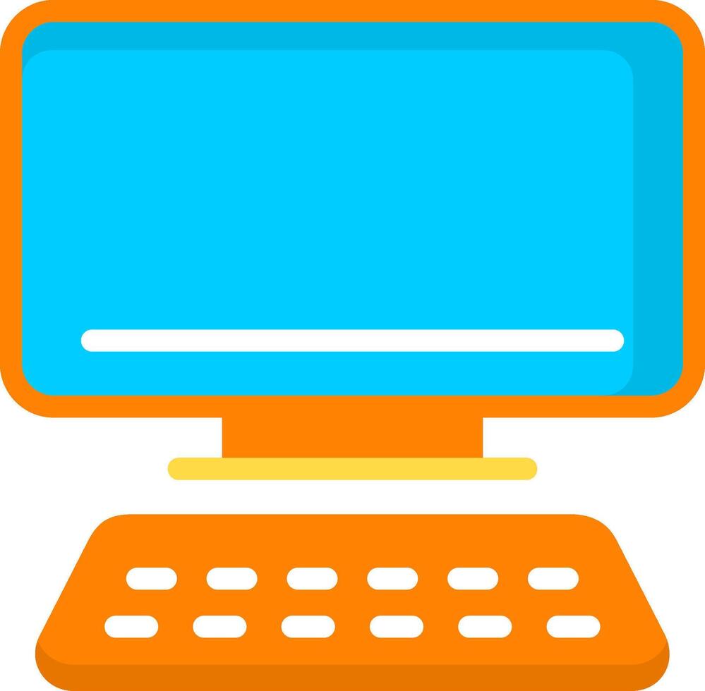 computadora plano elemento estilo vector