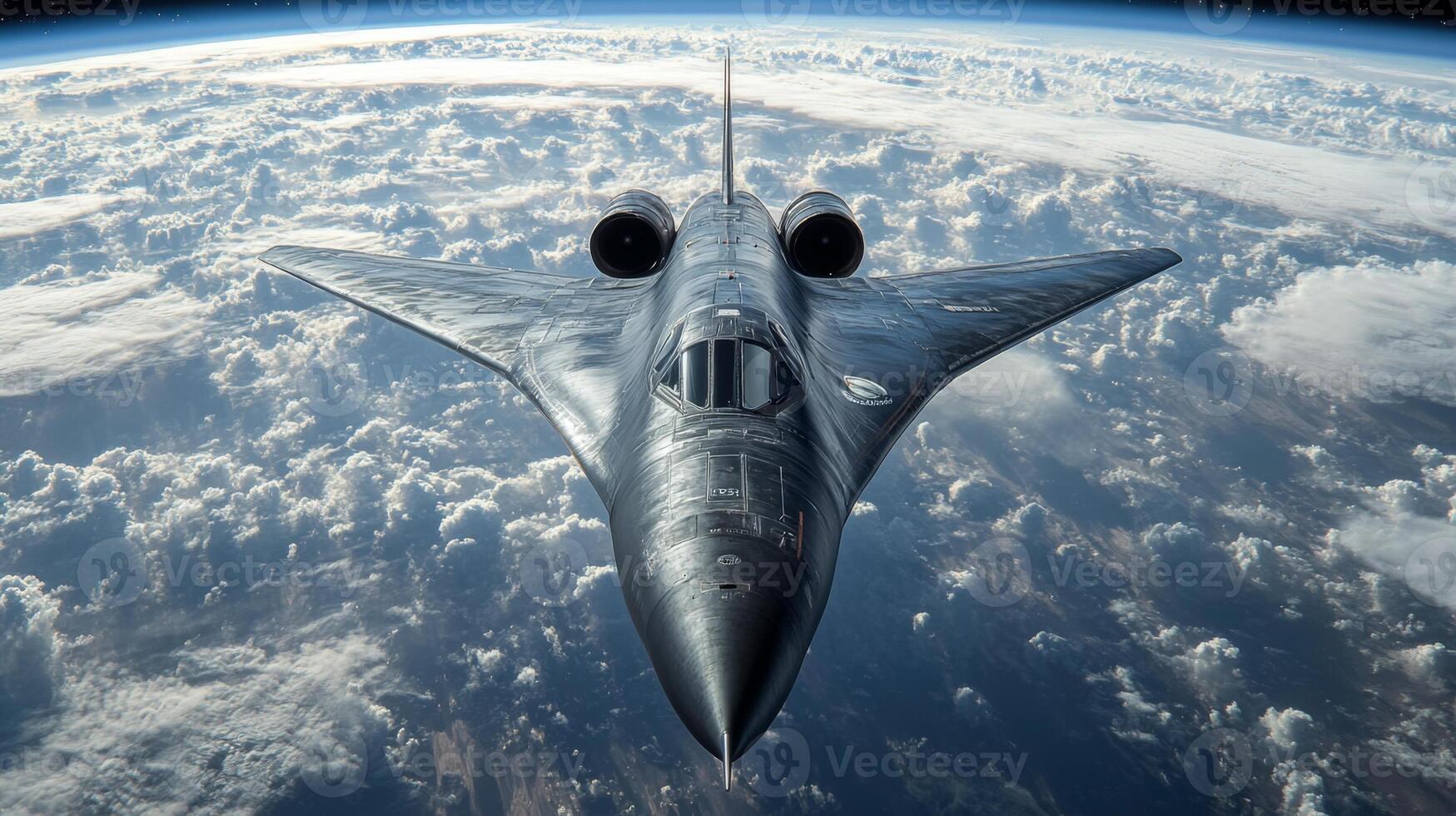 A sleek spaceplane glides above Earth, demonstrating innovations in airlaunch and propulsion technology while illustrating the future of hypersonic spaceflight. photo