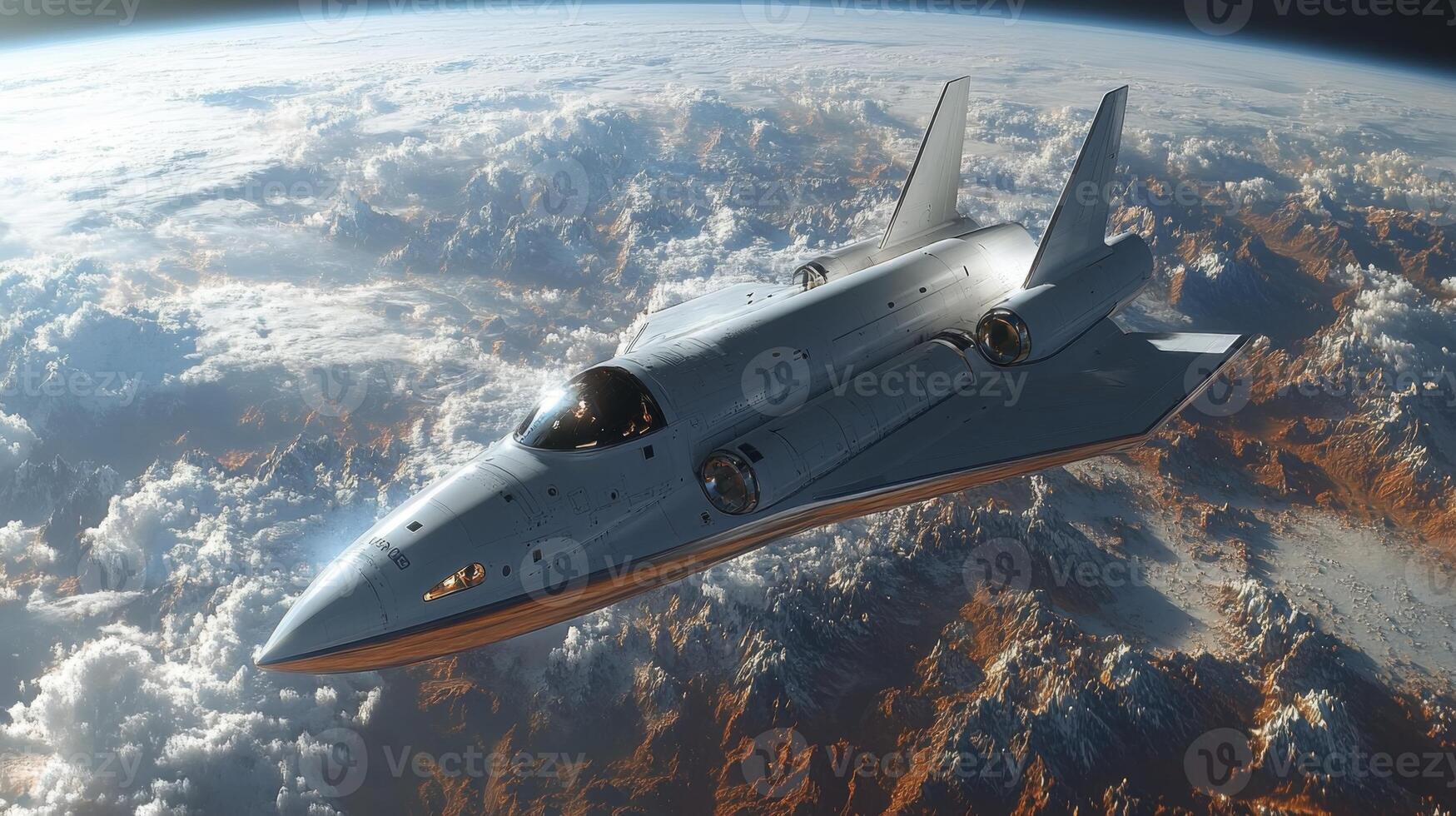 A cutting edge rocket spaceplane demonstrates its hypersonic capabilities as it glides through the upper atmosphere, showcasing advancements in aerospace technology and propulsion systems. photo