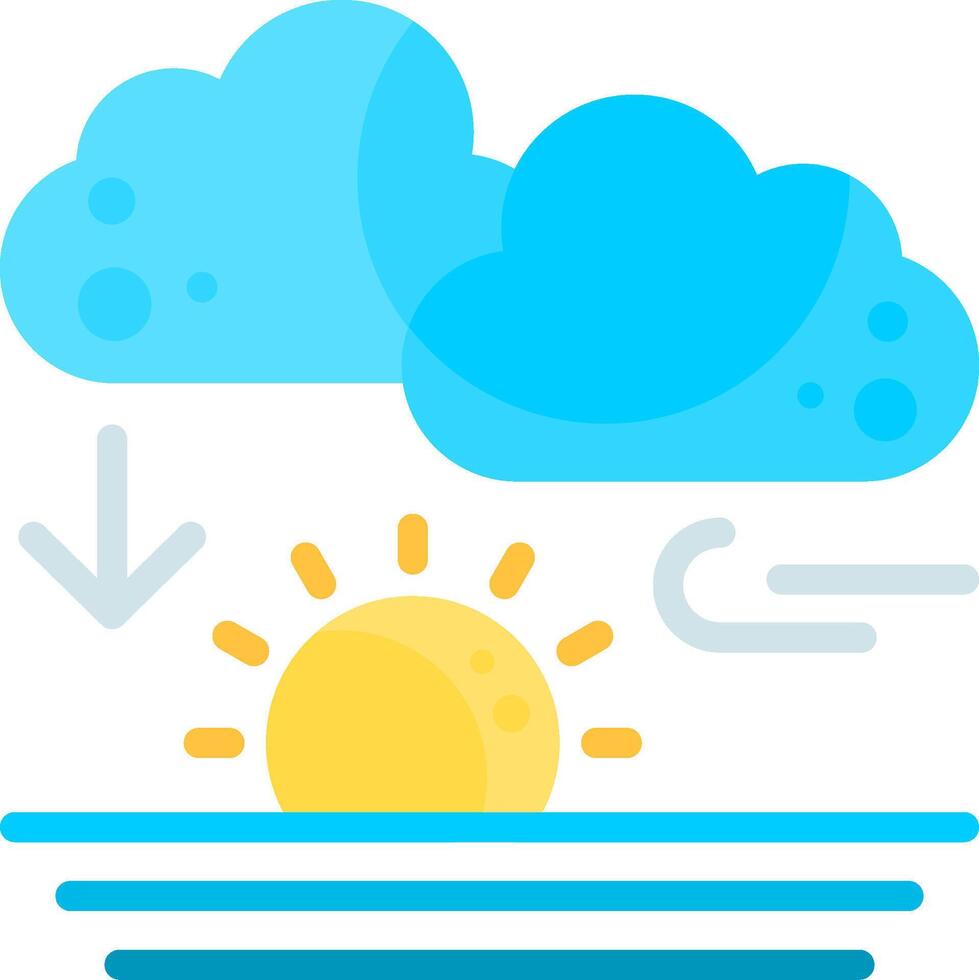 Sunset Flat Element Style vector