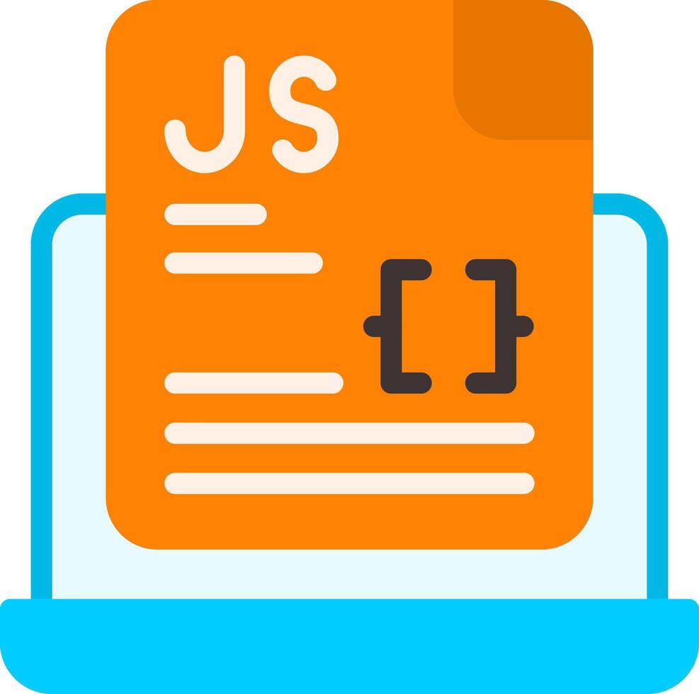 Javascript File Flat Element Style vector