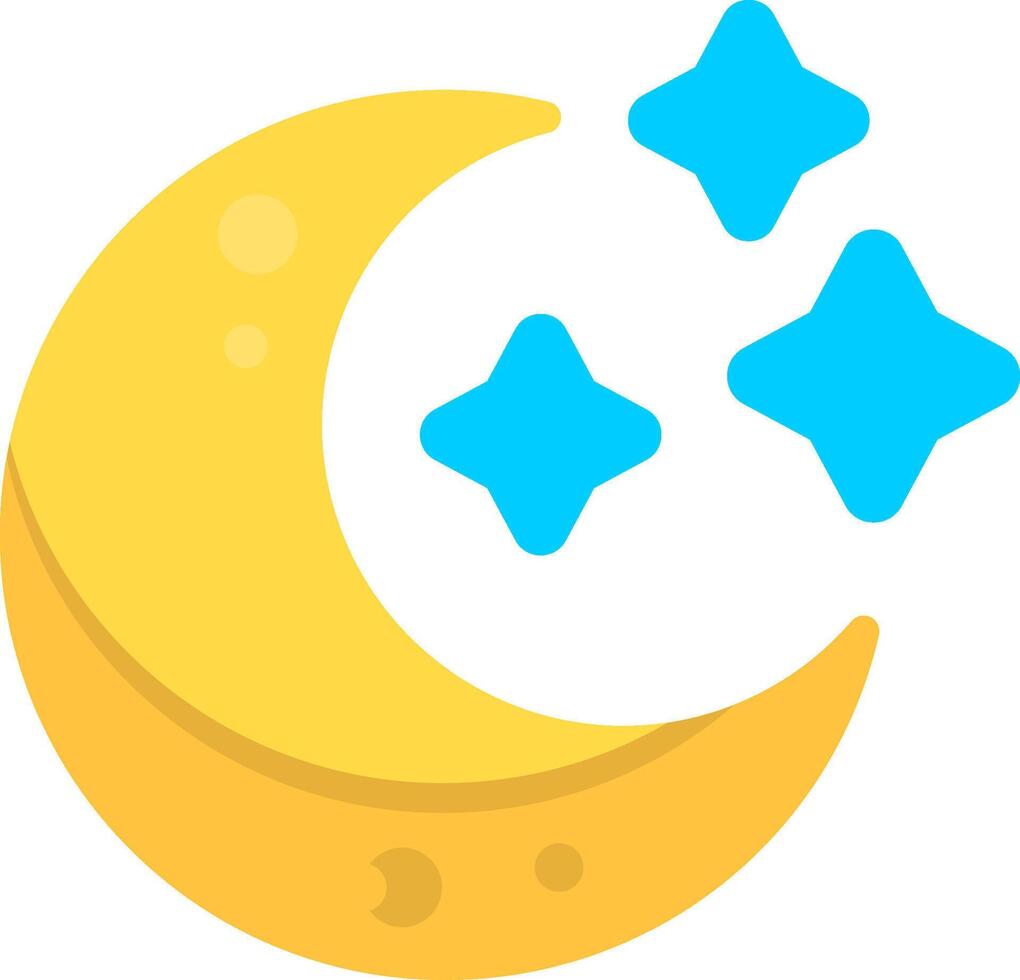 Clear Sky Night Flat Element Style vector