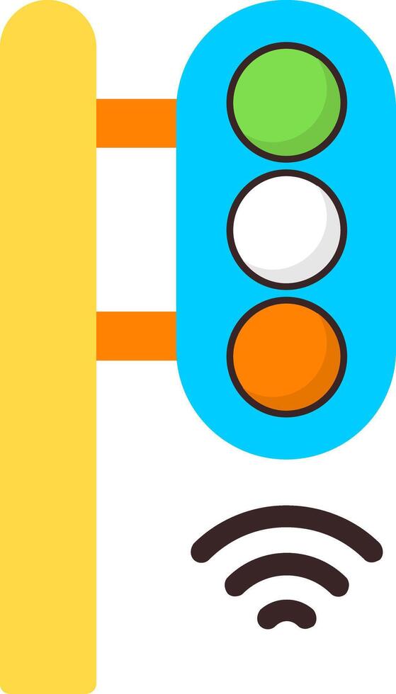 Smart Traffic Light Flat Element Style vector