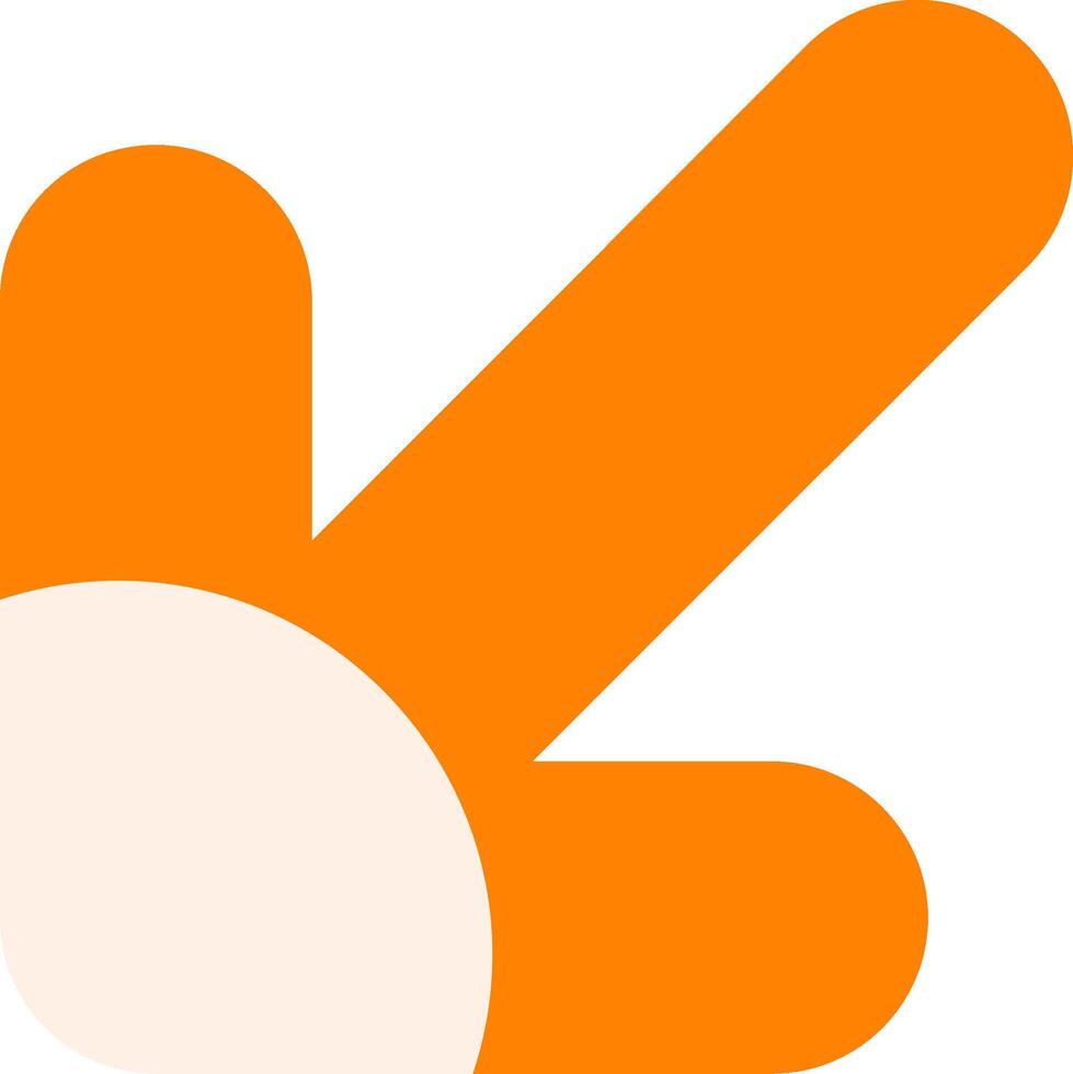 Arrow Down-Left Flat Element Style vector