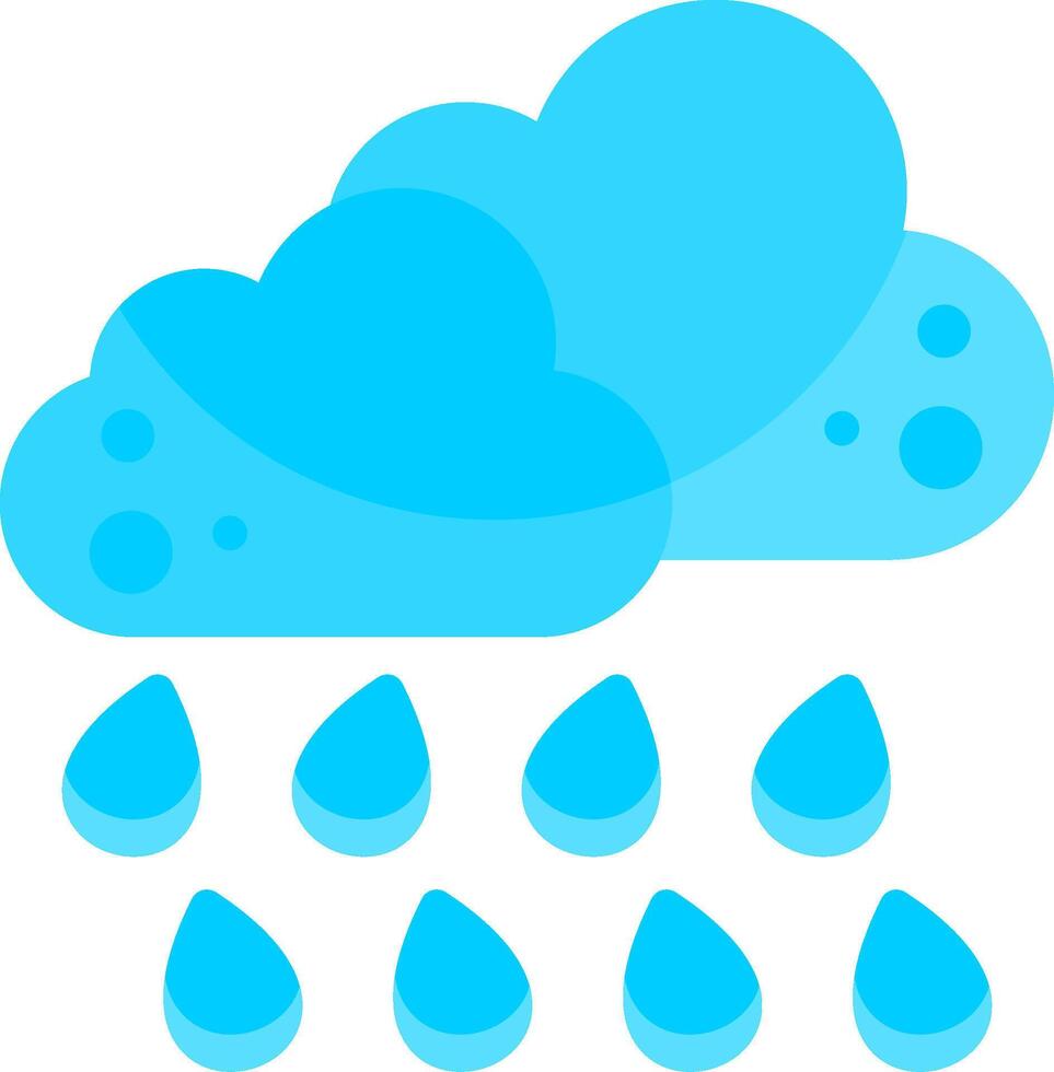 Heavy Drizzle Flat Element Style vector
